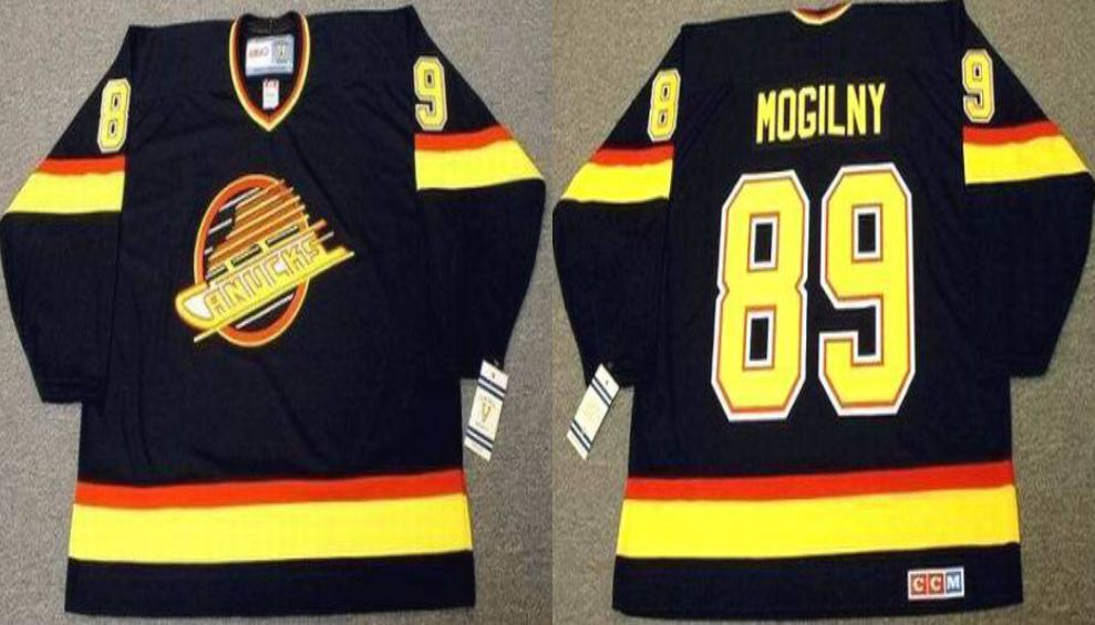 2019 Men Vancouver Canucks #89 Mogilny Black CCM NHL jerseys